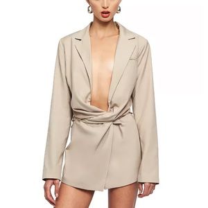 Lioness VIP only mini dress in beige